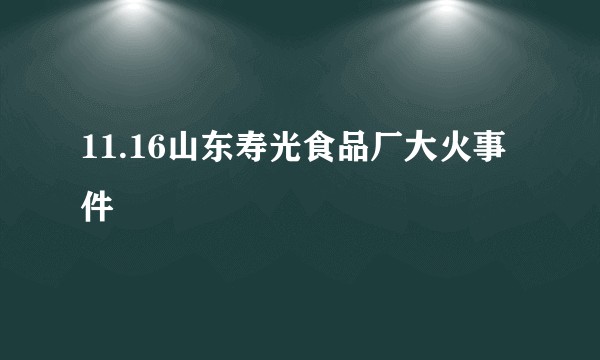 11.16山东寿光食品厂大火事件