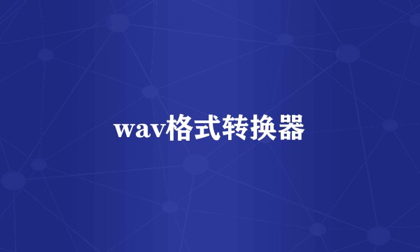 wav格式转换器