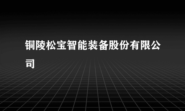 铜陵松宝智能装备股份有限公司