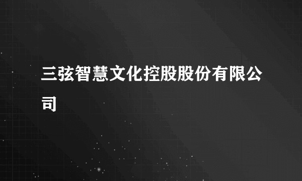 三弦智慧文化控股股份有限公司