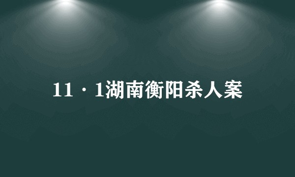 11·1湖南衡阳杀人案