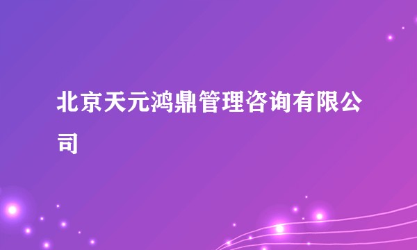 北京天元鸿鼎管理咨询有限公司