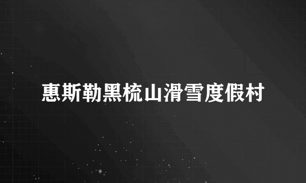 惠斯勒黑梳山滑雪度假村