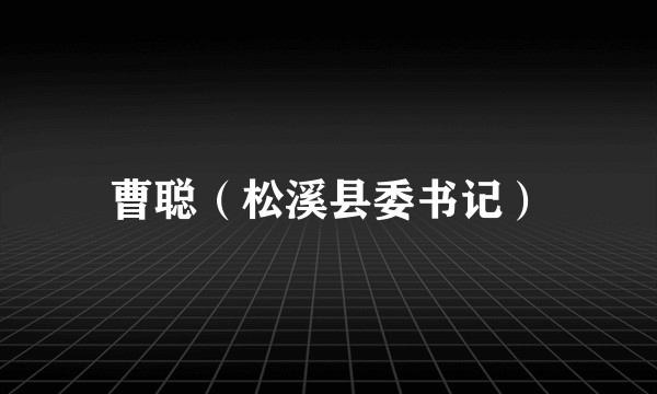 曹聪（松溪县委书记）