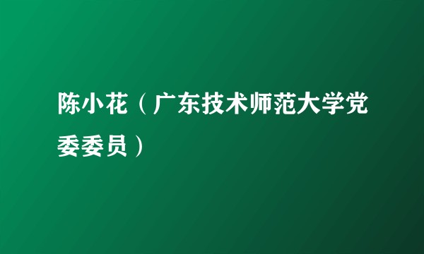 陈小花（广东技术师范大学党委委员）