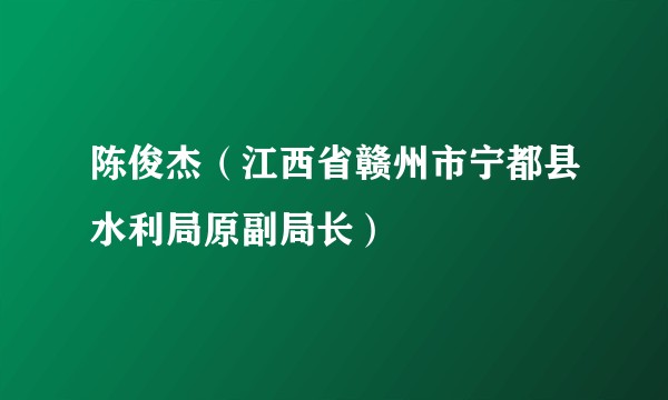 陈俊杰（江西省赣州市宁都县水利局原副局长）