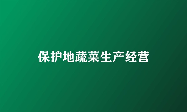 保护地蔬菜生产经营