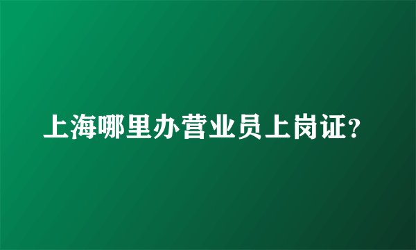 上海哪里办营业员上岗证？