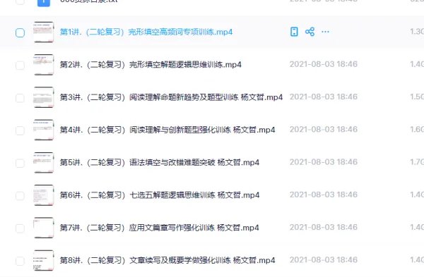 大家谁能发给我一套高三英语备考的视频?谢谢了