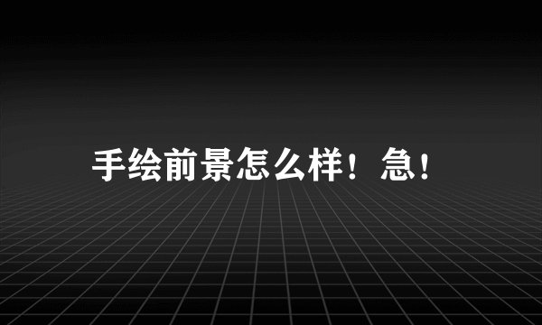 手绘前景怎么样！急！