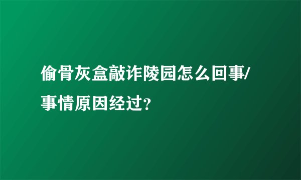 偷骨灰盒敲诈陵园怎么回事/事情原因经过？
