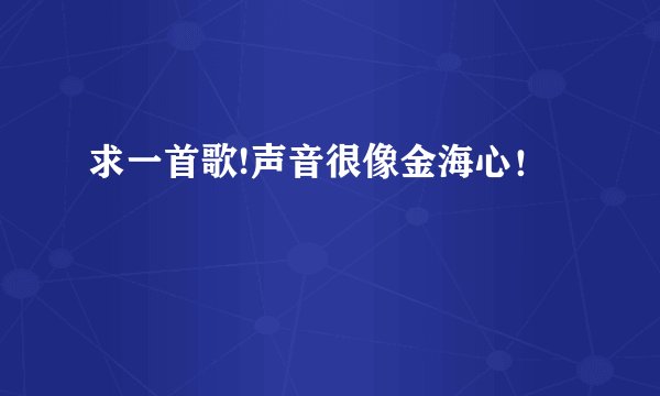 求一首歌!声音很像金海心!