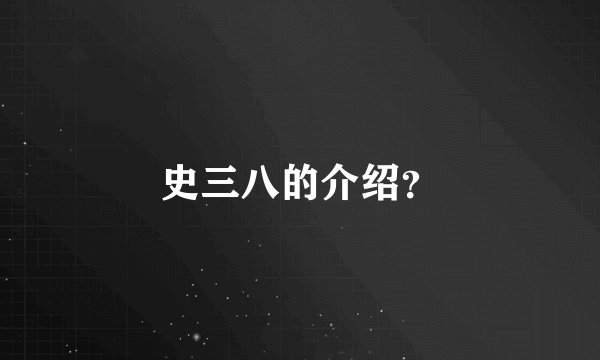 史三八的介绍？