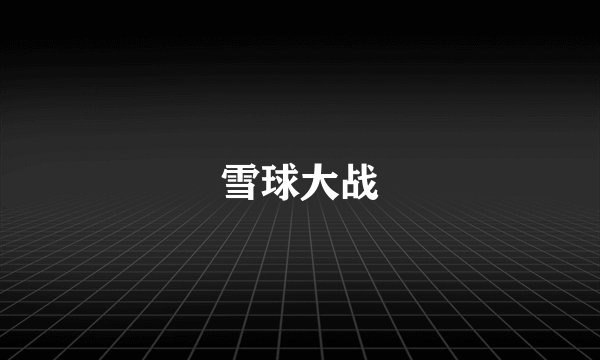 雪球大战