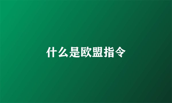什么是欧盟指令