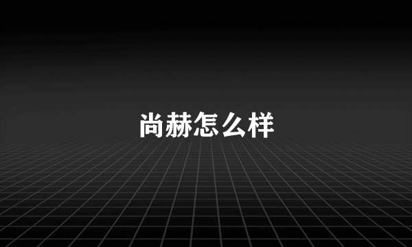 尚赫怎么样