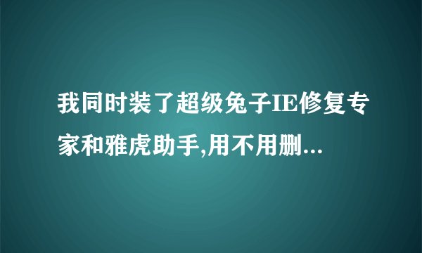 我同时装了超级兔子IE修复专家和雅虎助手,用不用删除一个啊?