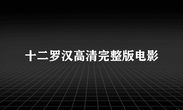 十二罗汉高清完整版电影