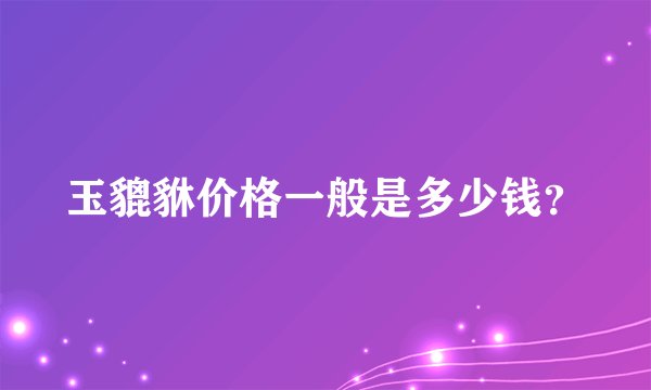 玉貔貅价格一般是多少钱？