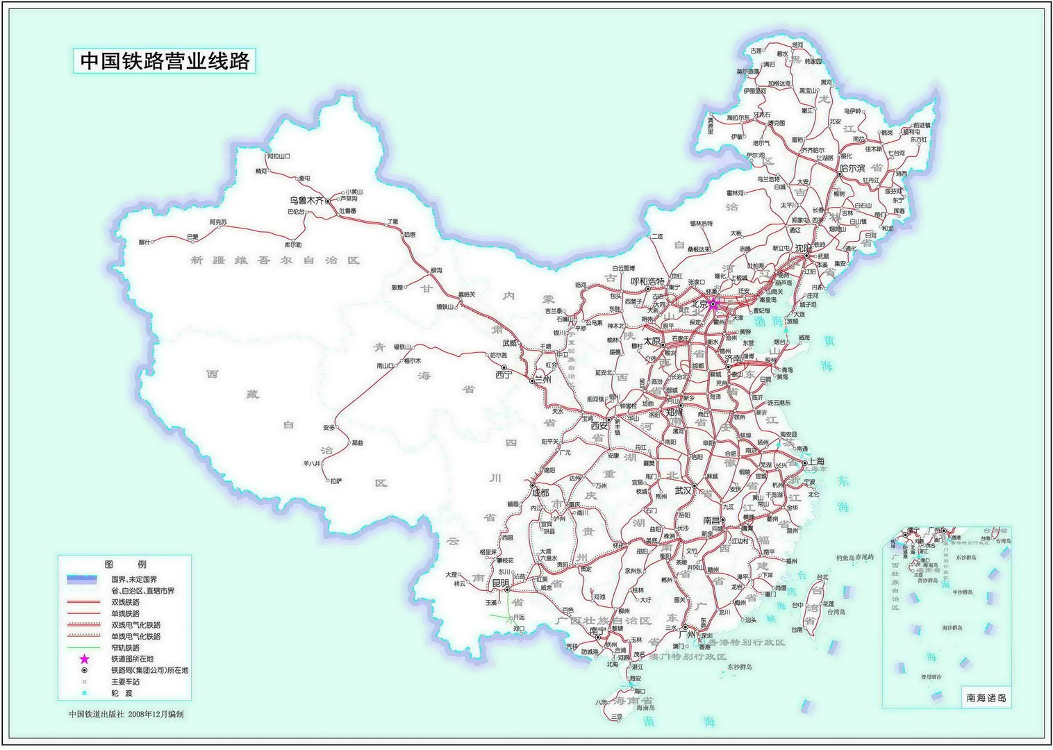 全国高铁地图高清版