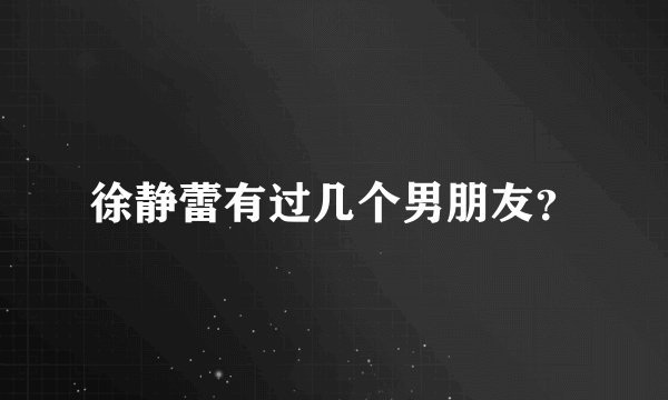 徐静蕾有过几个男朋友？