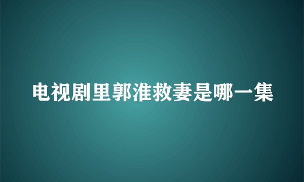 电视剧里郭淮救妻是哪一集
