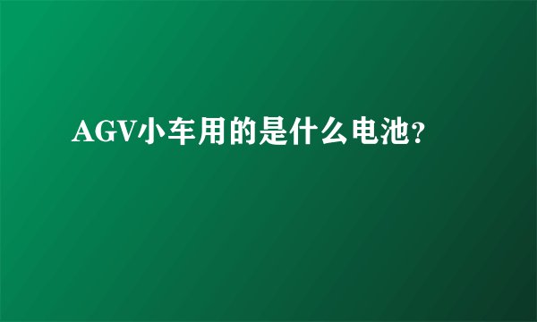 AGV小车用的是什么电池？