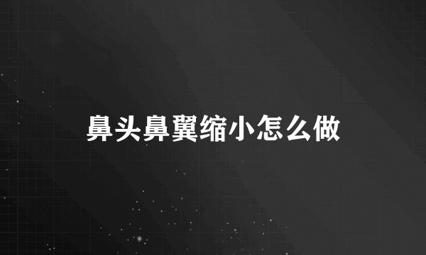 鼻头鼻翼缩小怎么做