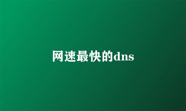网速最快的dns