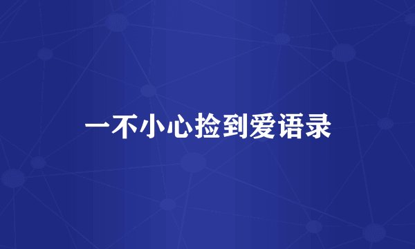 一不小心捡到爱语录