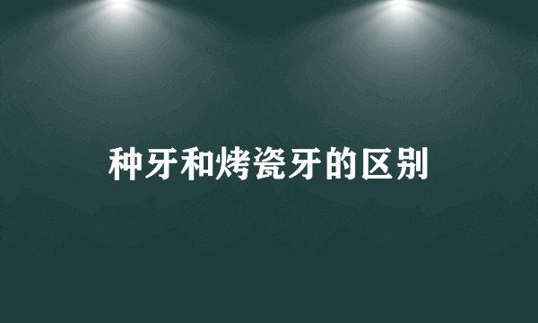 种牙和烤瓷牙的区别