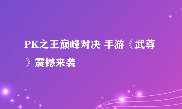 PK之王巅峰对决 手游《武尊》震撼来袭