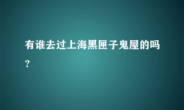 有谁去过上海黑匣子鬼屋的吗？