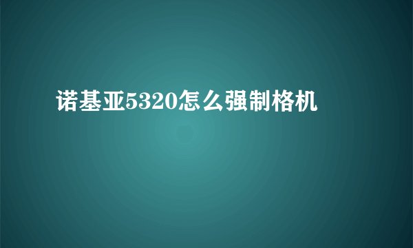 诺基亚5320怎么强制格机