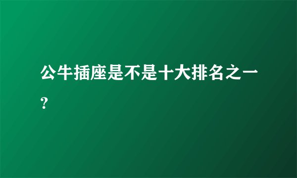公牛插座是不是十大排名之一？