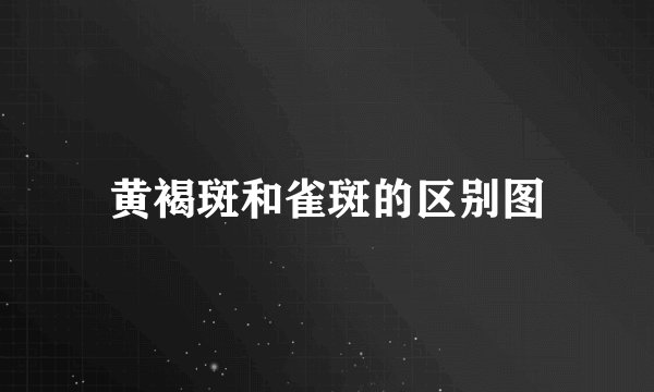 黄褐斑和雀斑的区别图