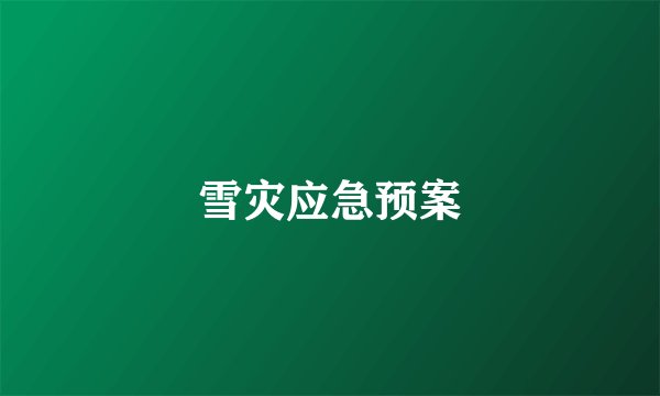 雪灾应急预案