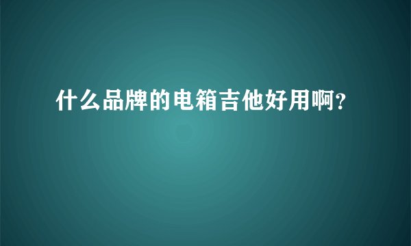 什么品牌的电箱吉他好用啊？