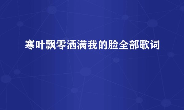 寒叶飘零洒满我的脸全部歌词