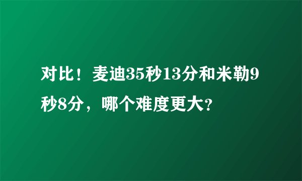 对比！麦迪35秒13分和米勒9秒8分，哪个难度更大？