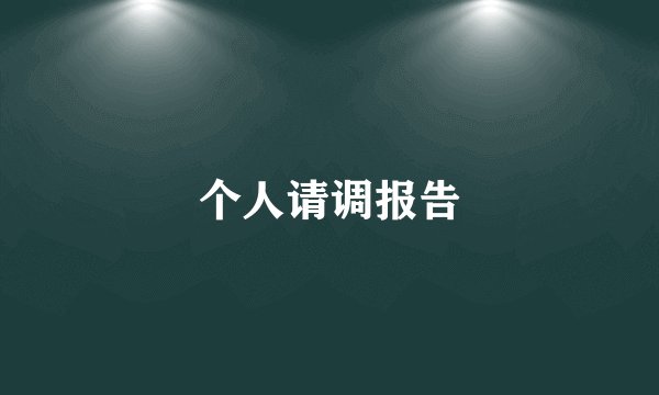 个人请调报告