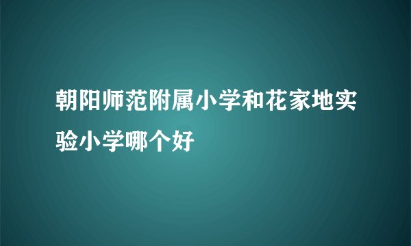 朝阳师范附属小学和花家地实验小学哪个好