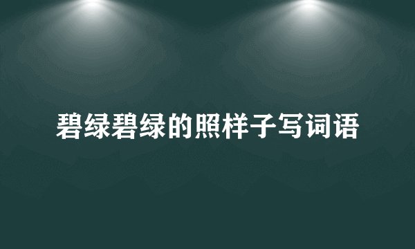 碧绿碧绿的照样子写词语