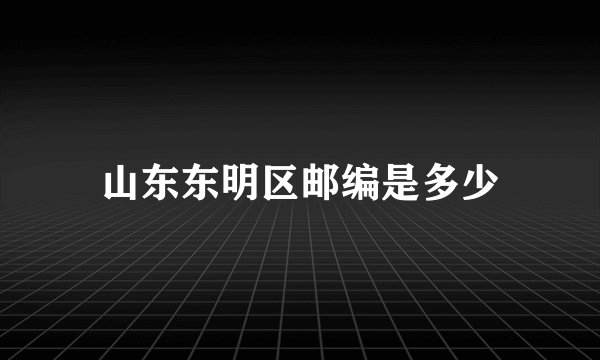 山东东明区邮编是多少