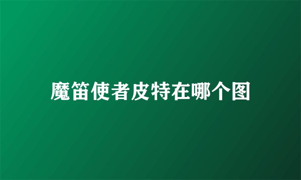 魔笛使者皮特在哪个图