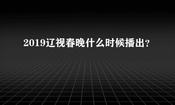 2019辽视春晚什么时候播出？