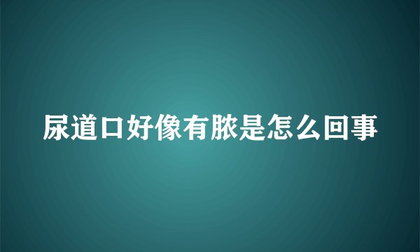 尿道口好像有脓是怎么回事