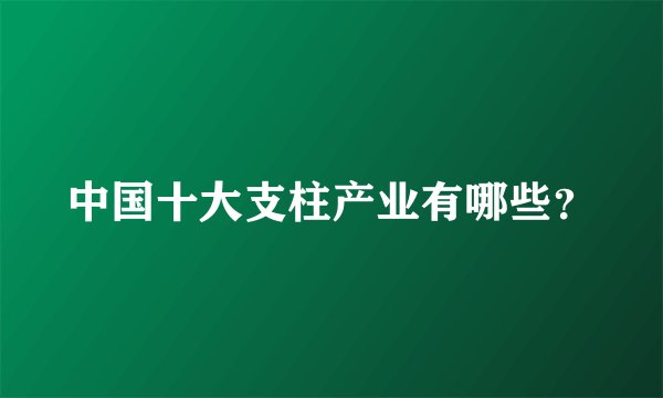 中国十大支柱产业有哪些？