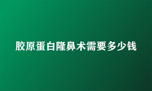 胶原蛋白隆鼻术需要多少钱