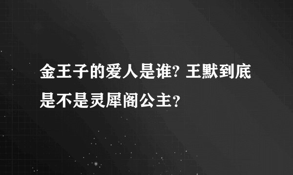 金王子的爱人是谁? 王默到底是不是灵犀阁公主?